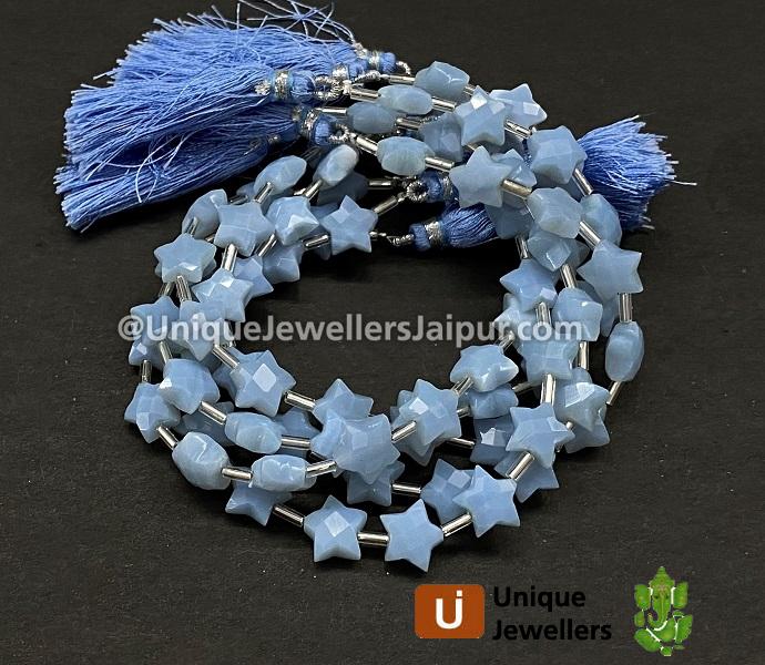 Blue Opal Faceted Star Beads